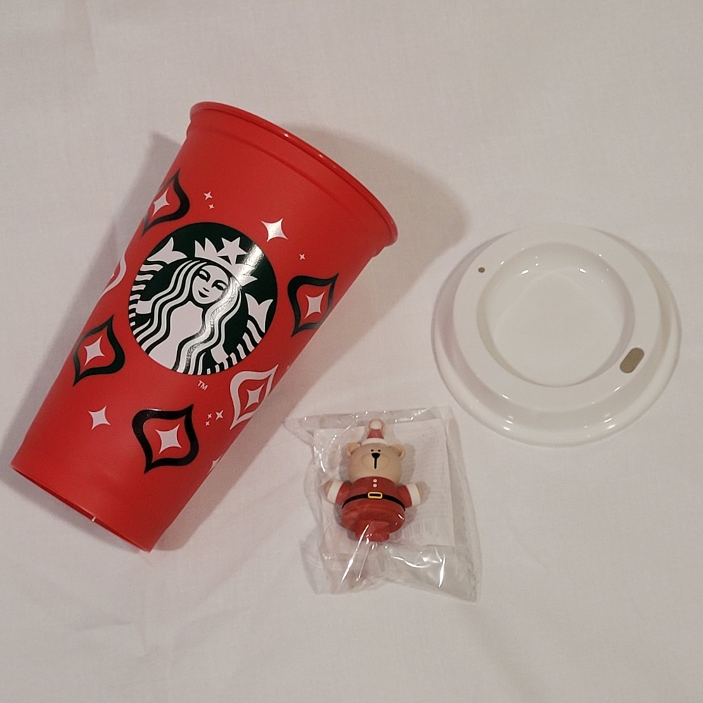 Japan 2023 Starbucks Christmas Reusable Cup With Santa Claus Stopper